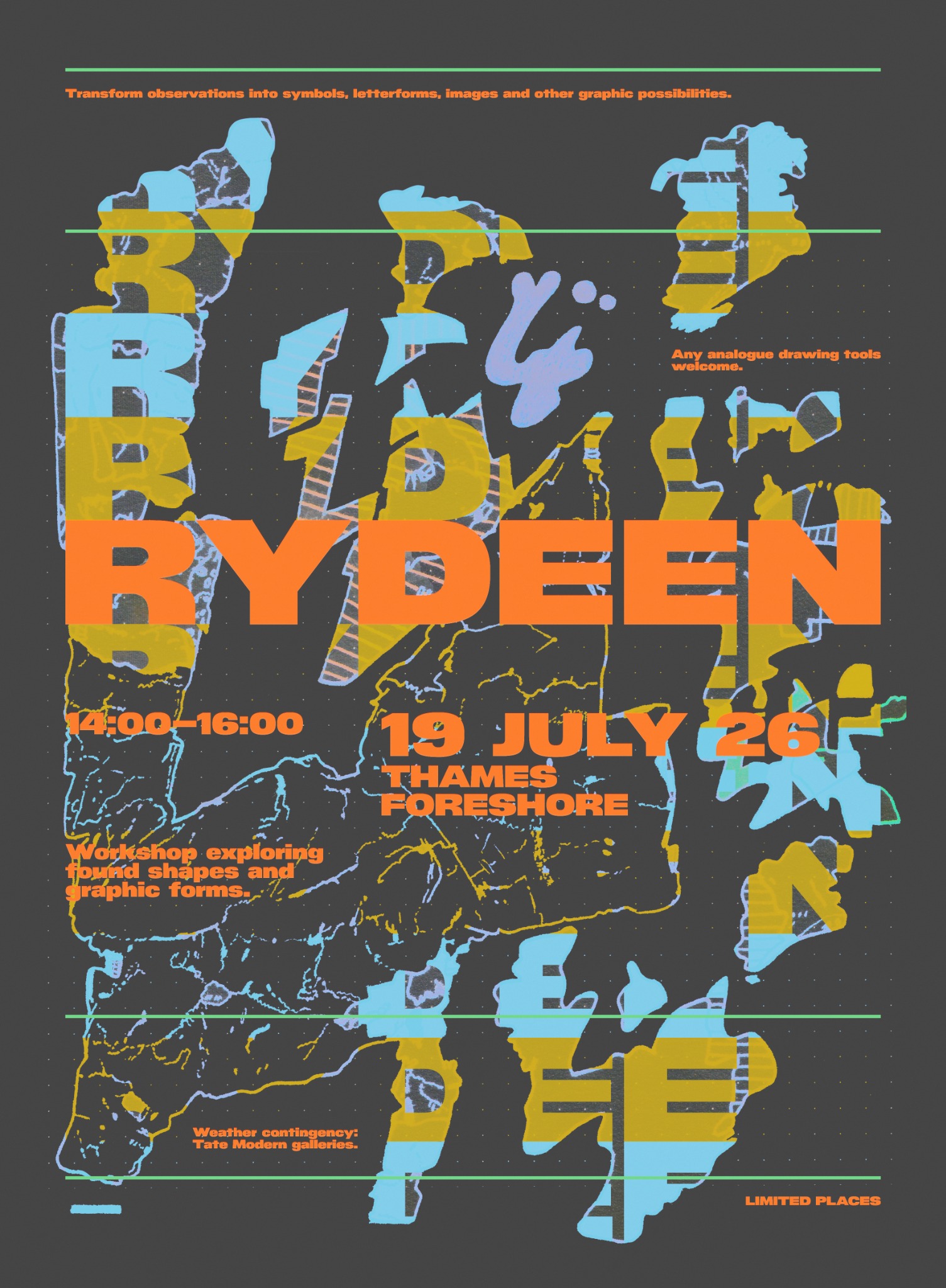 Rydeen workshop poster, 19 July 2026, Thames Foreshore